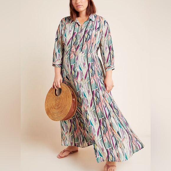Anthropologie Dresses & Skirts - Anthropologie Bl-nk London Winona Watercolor Shirtdress Size 2X